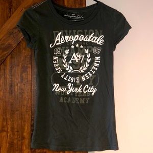 Aeropostale Charcoal Gray NYC Graphic Top